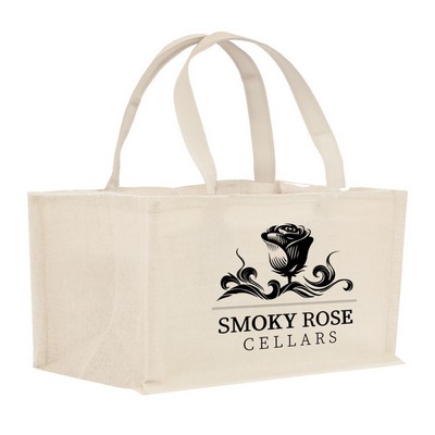 2-Bottle Horizontal Heavy Cotton Canvas Tote