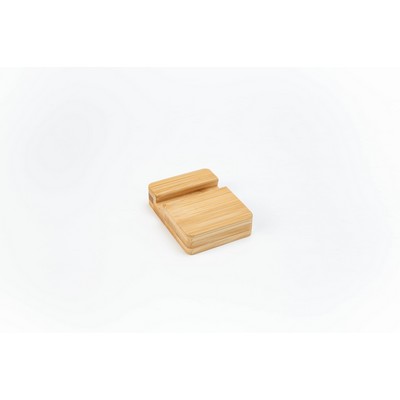 #862 Bamboo Wood Cuboid Shape Single Side Using Phone Stand