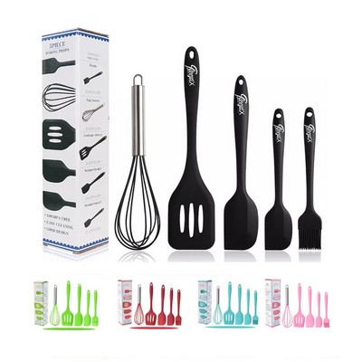 5 Piece Kitchenware Cooking Utensils Silicone Baking Tool Set