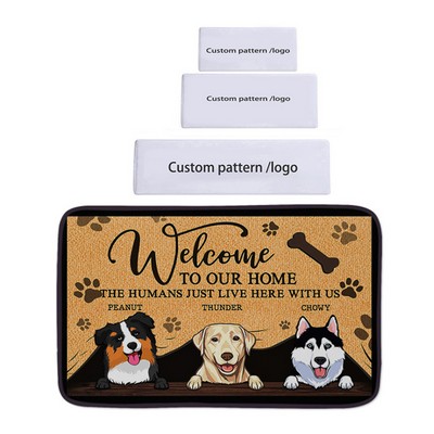 Bathroom Room Floor Mat Rubber Non-Slip Bottom Customizable