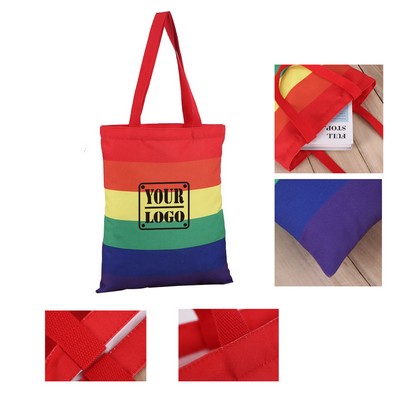 Rainbow Pride Canvas Tote Bag