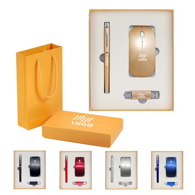 Wireless Mouse Pen And Usb Drive Gift Set