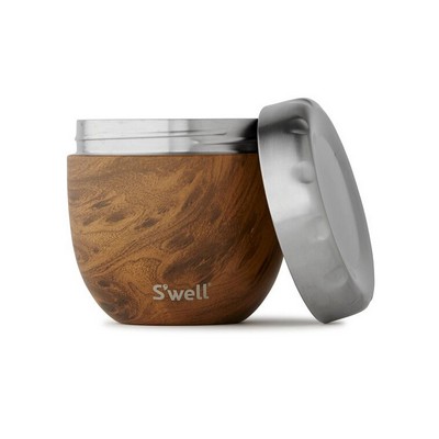 S well 21.5 Oz. Teakwood Stainless Steel Eats Bowl