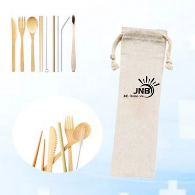 Bamboo Utensil Set with Knitted Case