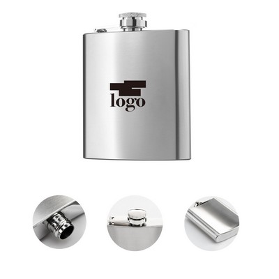 Stainless Steel Natural Color Hip Flask