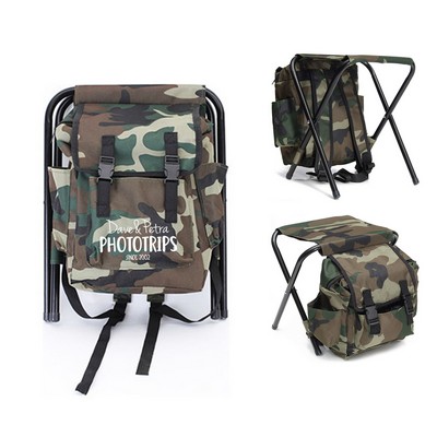 Backpack Bag with Portable Folding Stool