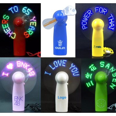 Custom Flashing Words Portable Handy Mini Fan