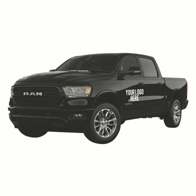 2019 Dodge Ram 1500 Laramie Crew Cab Pickup Truck Black with Silver Stripes 1/24 Diecast Model