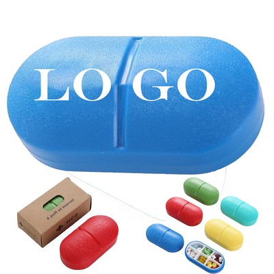 Pill Six-Compartment Plastic Box