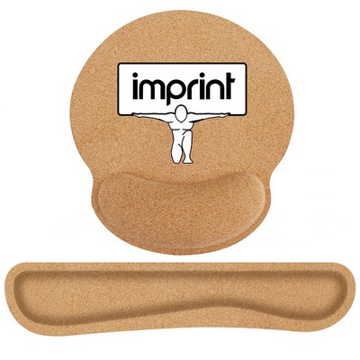 Cork Mouse Pad with Wrist Support Rest