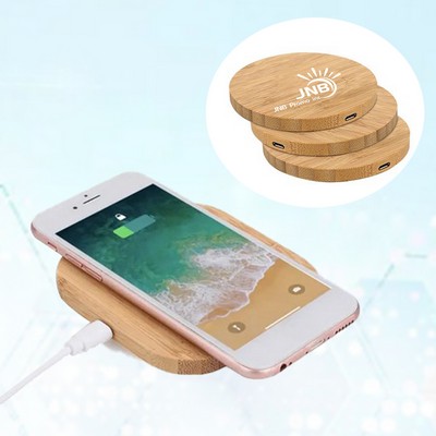 Wireless Charger with 15W Bamboo Wood Design