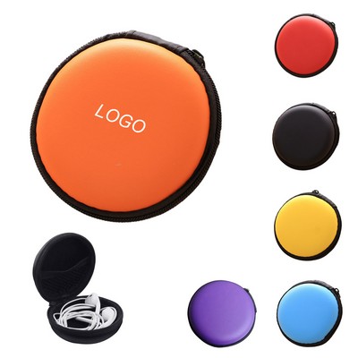 MOQ 50pcs EVA Round Earphone Storage Box