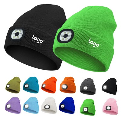 Beanie Rechargeable LED Soft Acrylic Knitted Winter Hat