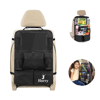 Backseat Car Organizer With Touch Screen Tablet Holder