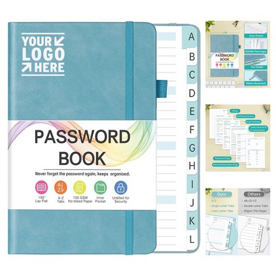 5.3 x 7.7 Inch Password Book with Alphabetical Tabs