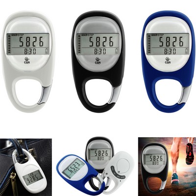 3D Track Pedometer With Carabiner Loop