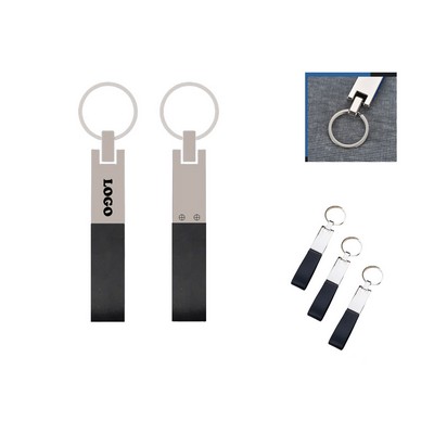 Leather Metal Car Keychain Key Ring Pendant