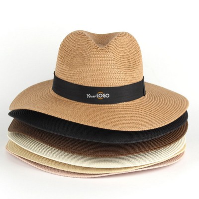 Wide Brim Panama Straw Sun Hat