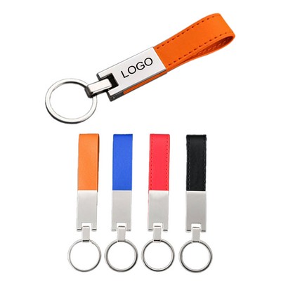 Metal Leather Keychain