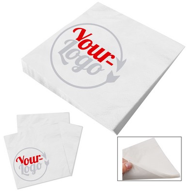 MOQ50 White Beverage Napkin Vanity Bulk Decorative Christmas Fair Serve Paper Shower Baby Birthday