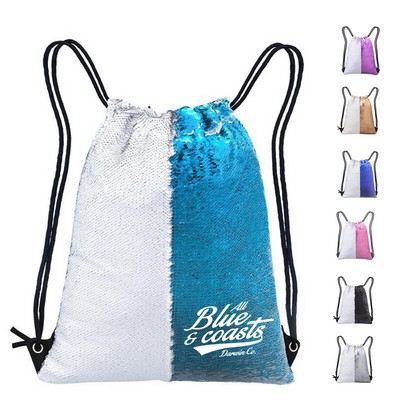 Sequin Drawstring Backpack