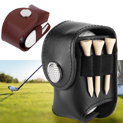 Genuine Leather Golf Ball Waist Pouch