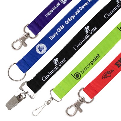 1" Flat Polyester Lanyard - 3 Day Rush