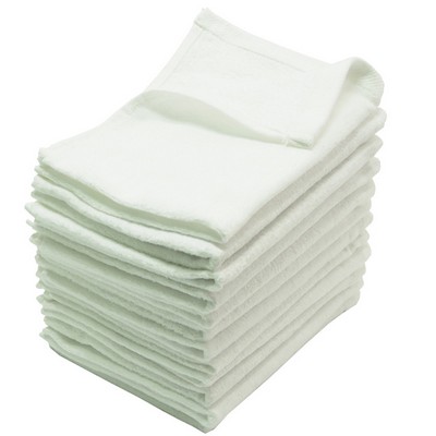 11x18 - White Fingertip Towels w/Hemmed Ends - 1.5 Lb / Dozen