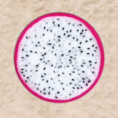 63 x 63 inch Dragon Fruit Shaped Soft Oversized Quick Dry Microfiber Beach Towel - Two Side Printing