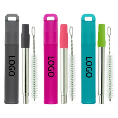 Reusable Collapsible Straws with Silicone Tip