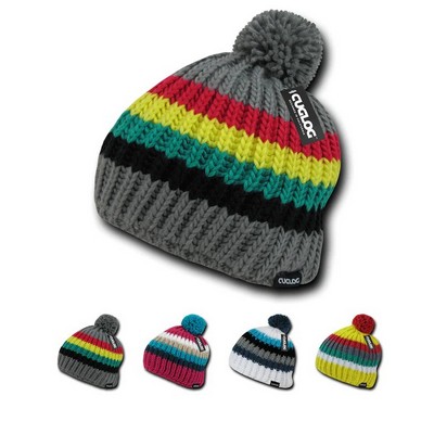 Cuglog Mont Ventoux Cable Knit Beanie w/Pom Pom