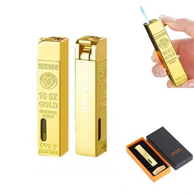 "Windproof Gold Bar Jet Flame Torch Lighter Unique Design"