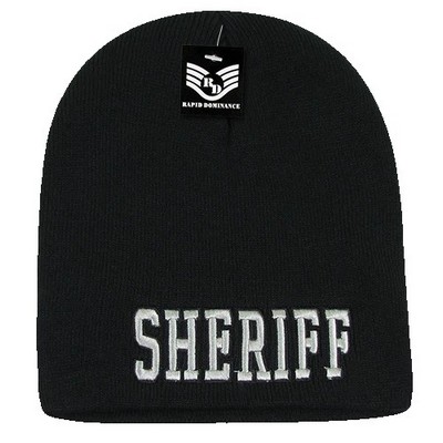 Rapid Dominance Sheriff Law Enforcement Black Knit Cap Beanie