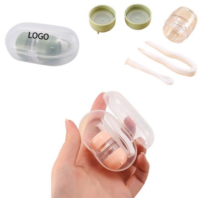 Compact Contact Lens Case With Tweezers Remover Tool Stick