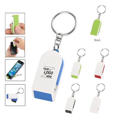 Phone Stand and Screen Cleaner Keychain