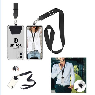 Trapezoidal Patch Adjustable Phone Lanyard