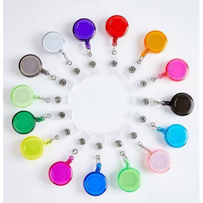 Customize Retractable Strap Badge Reel Holder w/Belt Clip-Transparent