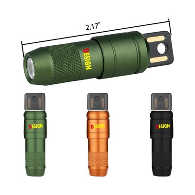 Rechargeable Keychain Flashlight Portable Mini Light, Tiny LED Keyring