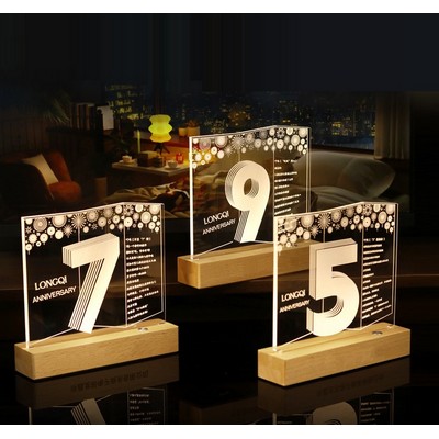 Light Up Acrylic Anniversary Desktop Night Lamp