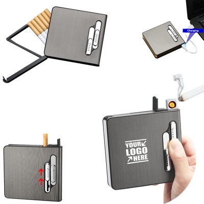 Automatic Cigarette Case With Lighter Front