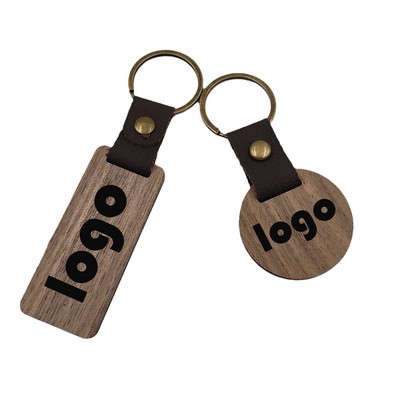 Wooden Key Rings In Various Shapes