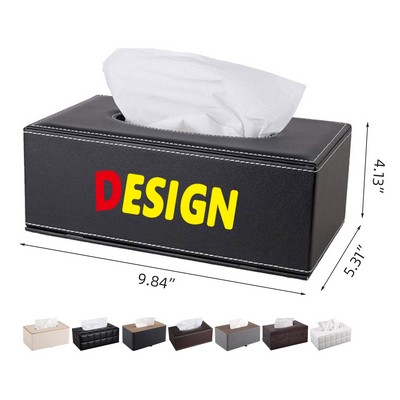 High End Fashion Pu Leather Tissue Box Holder Rectangular Tissue Box Cover Napkin Holder