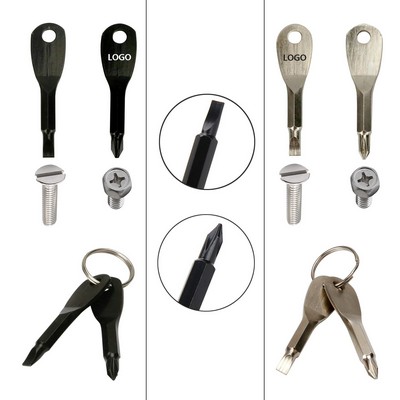 2 Piece Mini Portable Screwdriver Keychain