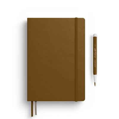 A5 Medium Hardcover Notebook - Spice Brown, Dotted Pages