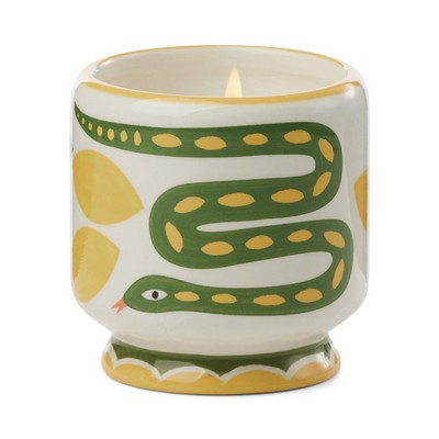 A Dopo 8 Oz Handpainted "Snake" Ceramic Candle - Wild Lemongrass