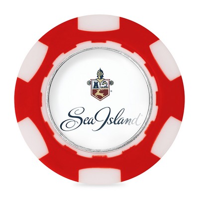 Ahead Poker Chip with Ball Marker - Red-White