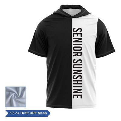 Sublimation UPF Mesh Short Sleeve Hooded T-Shirt - Men Women Kids