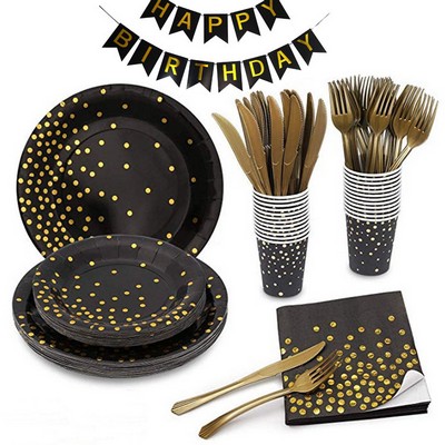 Banquet Party Paper Plates Supplies Set