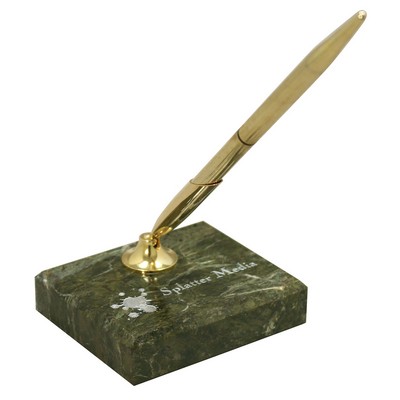 Jade Leaf Green Marble Single Pen Stand