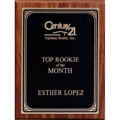 Walnut Veneer Plaque w/Black Brass Plate (8"x10")